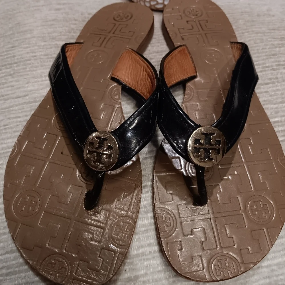 Tory Burch Black and Brown Women's Sandals 7.5